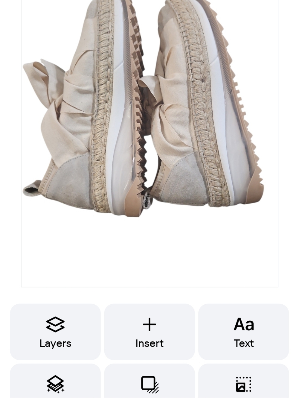 Free People Chapmin Espadrille Sneaker Ivory Ribbon Lace Platform Shoe Sz 7 - Picture 10 of 14